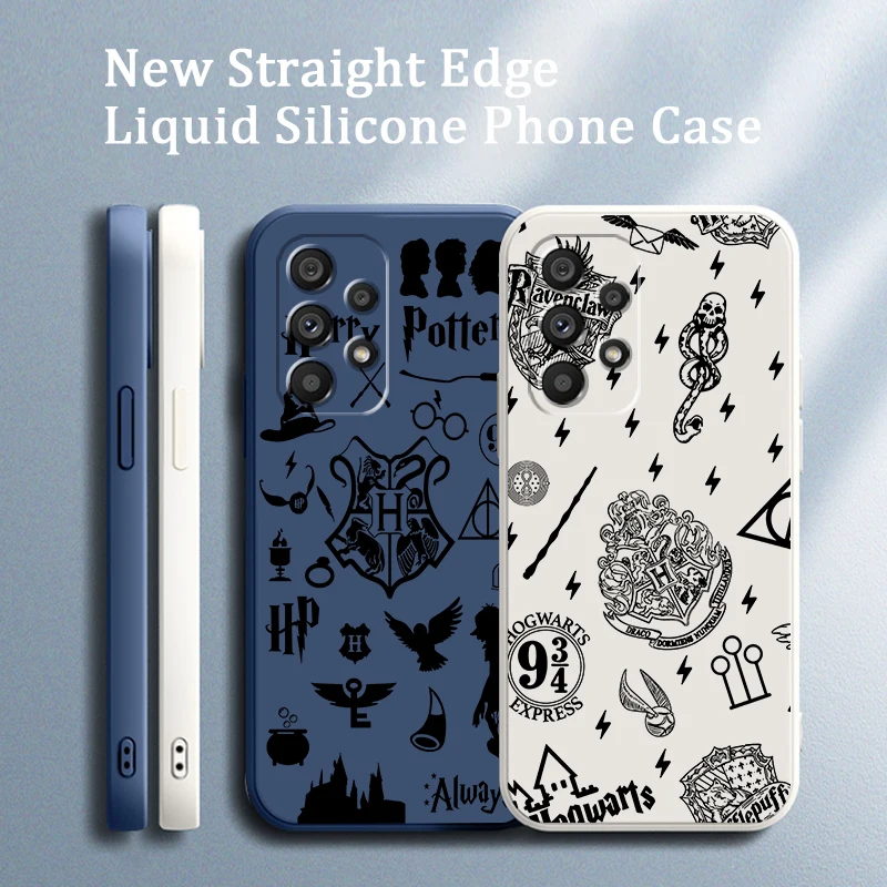 

Dark H-Harry P-Potter Anime Logo Case For Samsung A73 A53 A33 A52 A32 A23 A22 A71 A51 A21S A03S A50 5G Liquid Rope Phone Cover
