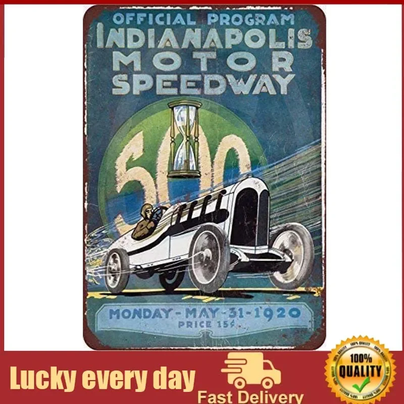 

Tin speaking New Tin Sign Aluminum Retro 1920 Indianapolis Motor Speedway Indy 500 Metal Sign Iron Painting Designable