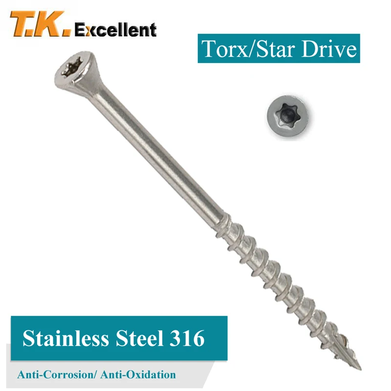 Винт звездообразного привода из нержавеющей стали 45/50/55/60/75 мм винты по дереву 316