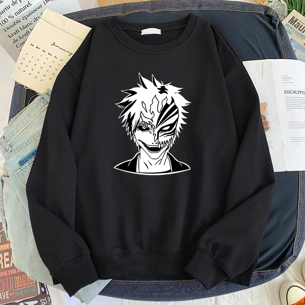 

Japanese Anime Kurosaki Ichigo Hoodies Mens Fashion Pullovers Casual Hip Hop Streetwear Spring New Loose Women Men Sweatshirts