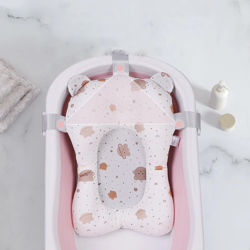 

Baby Bath Seat Support Mat Foldable Baby Bath Tub Pad Chair Newborn Bathtub Pillow Infant Anti-Slip Soft Comfort Body Cushion