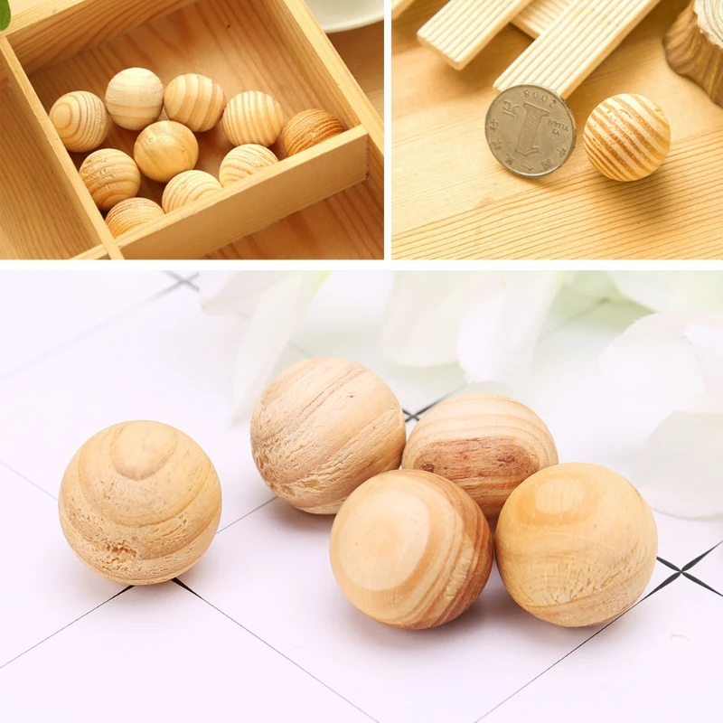 K1MF 5Pcs Natural Cedar Wood Moth Ball Camphor Repellent Wardrobe Clothes Drawer Bead