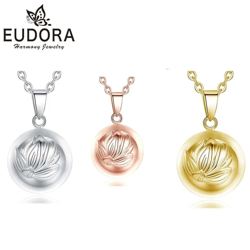 

Юдора 20 мм Lotus Harmony Ball ожерелье Беременность бола Ангел звонящий ребенок желая Chime Ball подвеска для женщин ювелирные изделия тревога подарок