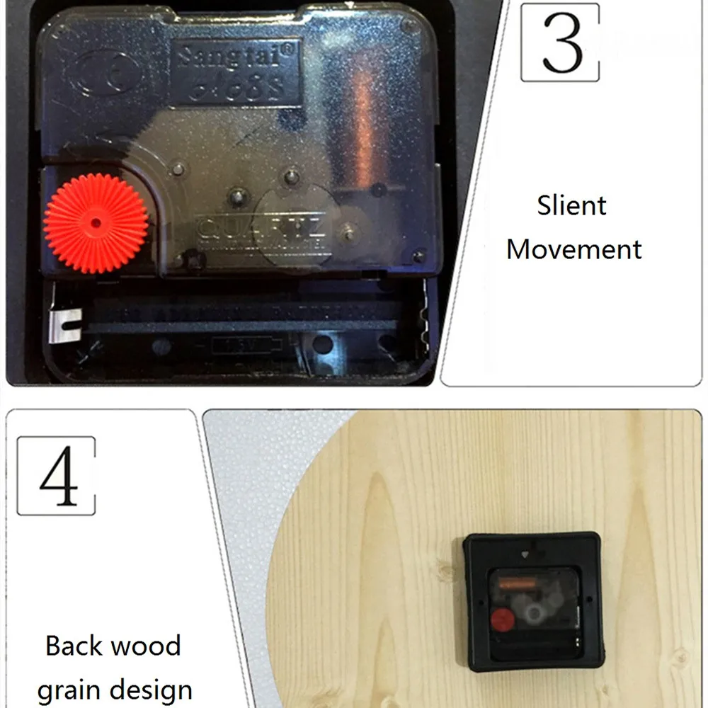 Винтажные настенные часы с зернистой текстурой циферблат простые тихие для