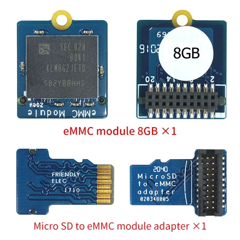 

High Quality EMMC Module 8GB 16GB 32GB 64GB with SD-compatible Turn eMMC Adapter T2 for Nanopi K1 K2 M4 NEO4 Replace H8WD
