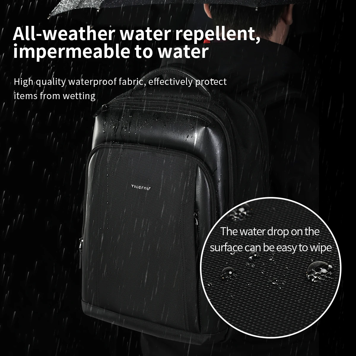 Tigernu 2022 деловой двухслойный рюкзак на молнии для мужчин модный ноутбука 15 6 дюймов