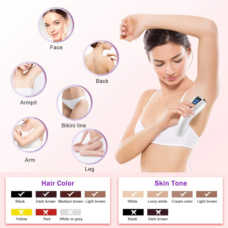 Hair Removal Device for Men and Women Upgrade to 999,999 Flash IPL Epilator for Face Whole Body enlarge