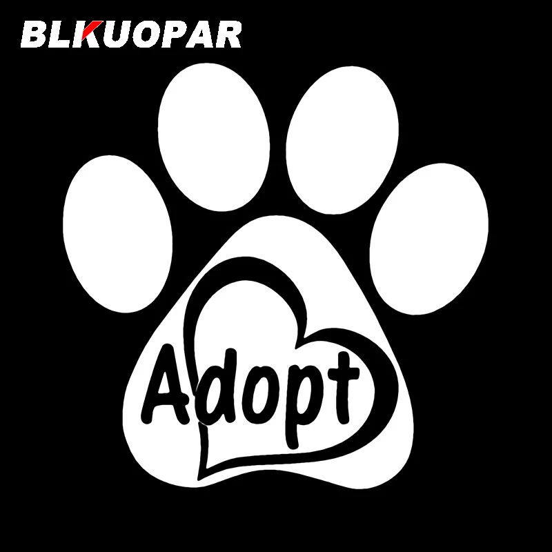 BLKUOPAR ADOPT PAW HEART Funny Car Stickers Anime Vinyl Decal Personality Waterproof  Scratch-Proof Refrigerator Car Lable
