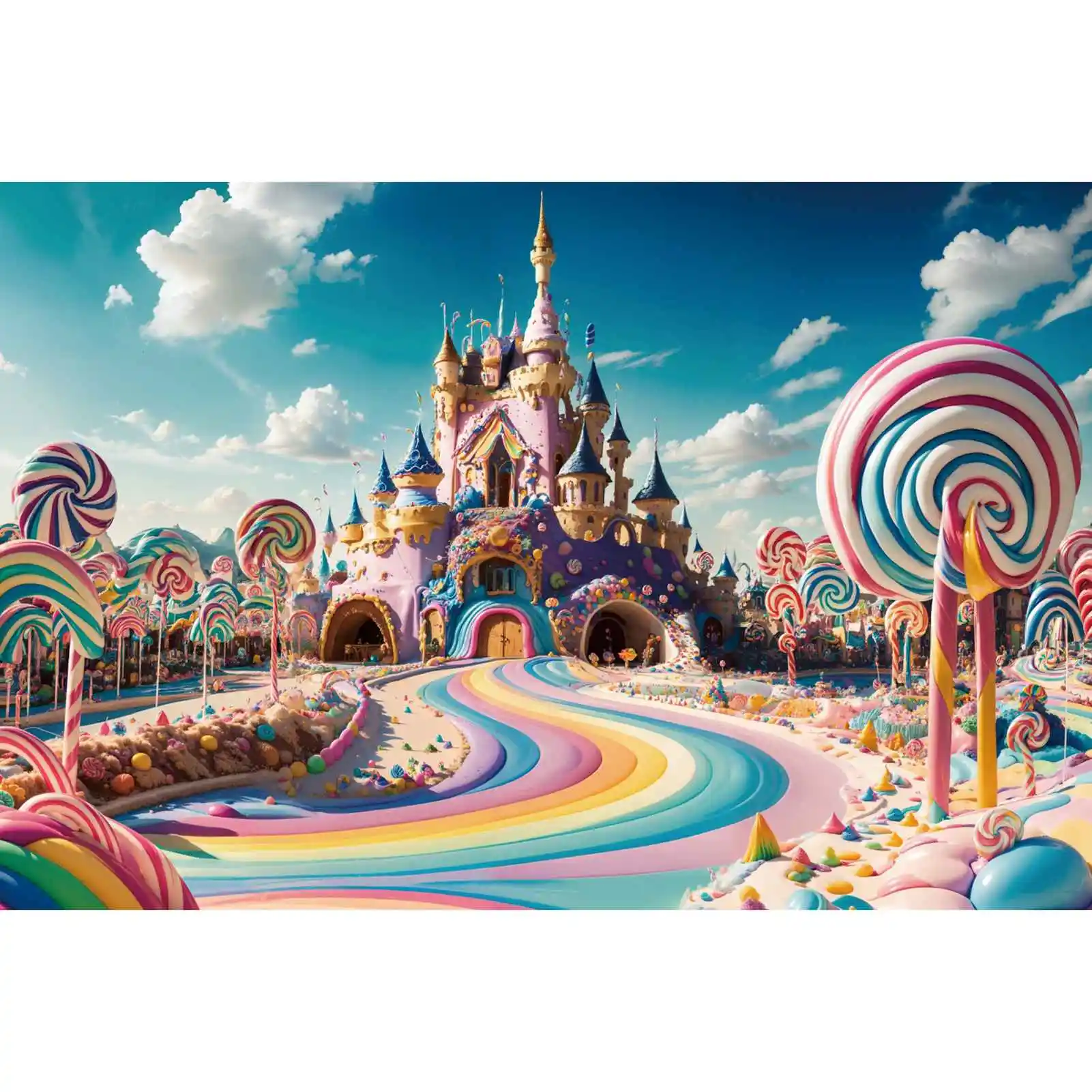 

Colorful Candyland Party Backdrops Photography Decorations Birthday Castle Custom Children'S Photographic Backgrounds Props