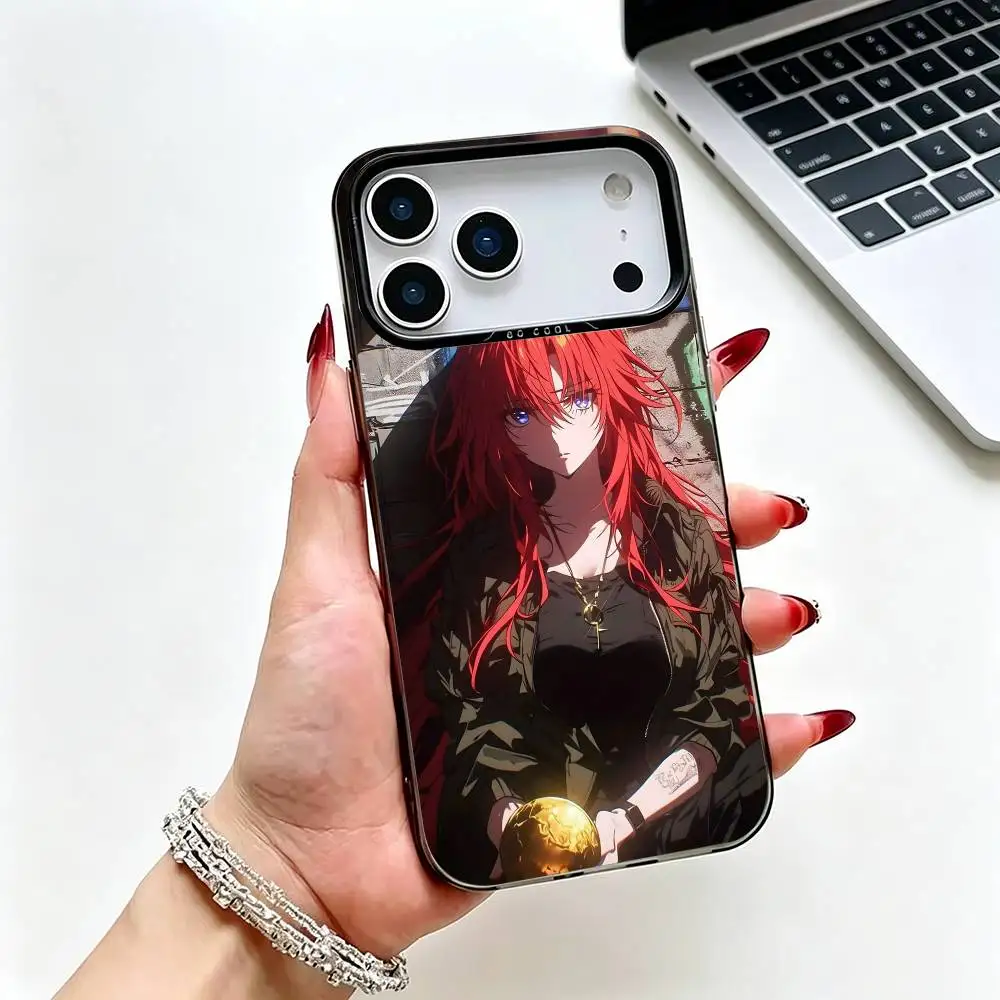 Силиконовый цветной серебристый чехол-бампер Anime R-Rias G-Gremory High School DDxD для iPhone 17, 16, 15, 14, 13, 12, 11 Pro Max, XS, 17 Air (art.: 3920dbb8d1996) - 3920dbb8d1996