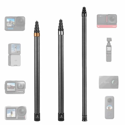 Удлиненная палка для селфи из углеродного волокна длиной 3 м для Insta360 X5 X4 X3 X2 GoPro DJI, масштабируемый монопод, штатив-штатив