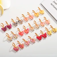 2 pairs colorful butterfly enamel drop earrings 2022 fashion womens ornaments wedding hoop earrings jewelry bracelet diy making
