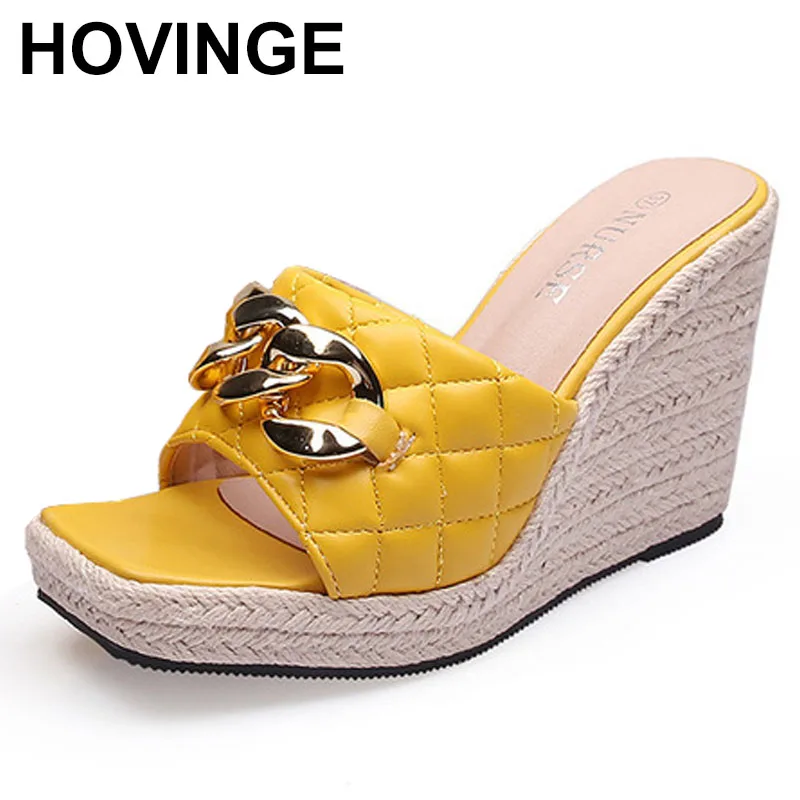 

Peep toe Sandals Women Summer Shoes Fashion Platform Shoes Elegant Ladies Sandals Wedge Heel 10cm Yellow Black Pink A4199