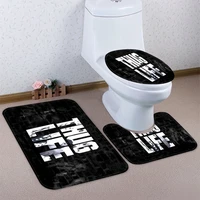 toilet 3 piece set seat cover carpet flannel cartoon bathroom mat non slip absorbent bath pedestal rug home decoration