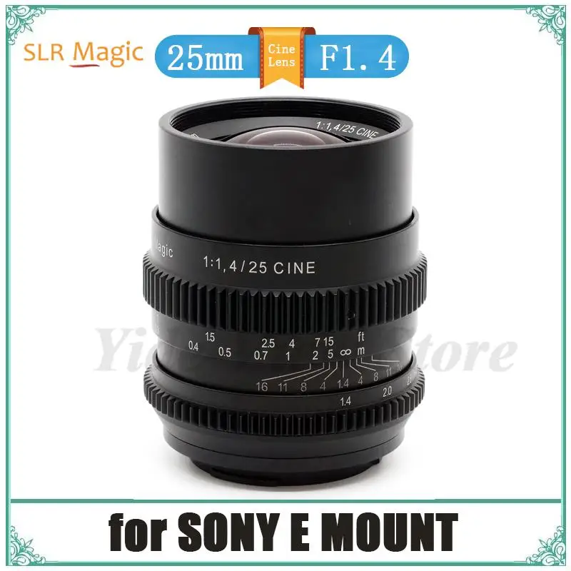 

SLR Magic 25mm F1.4 Full Frame Wide Angle Cine Lens Cinema Lens Prime Lens MF / Manual Focus for Sony E-mount