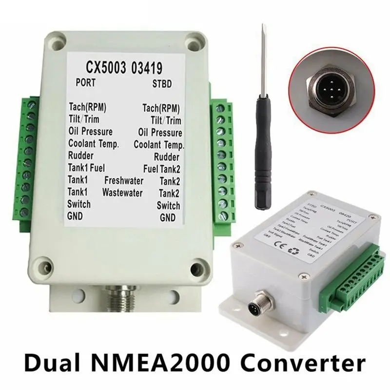Фото 1 шт. Двухканальный преобразователь NMEA2000 N2K 0-190 Ом для до 18 датчиков, для морских судов и яхт CX5003-N25R №2
