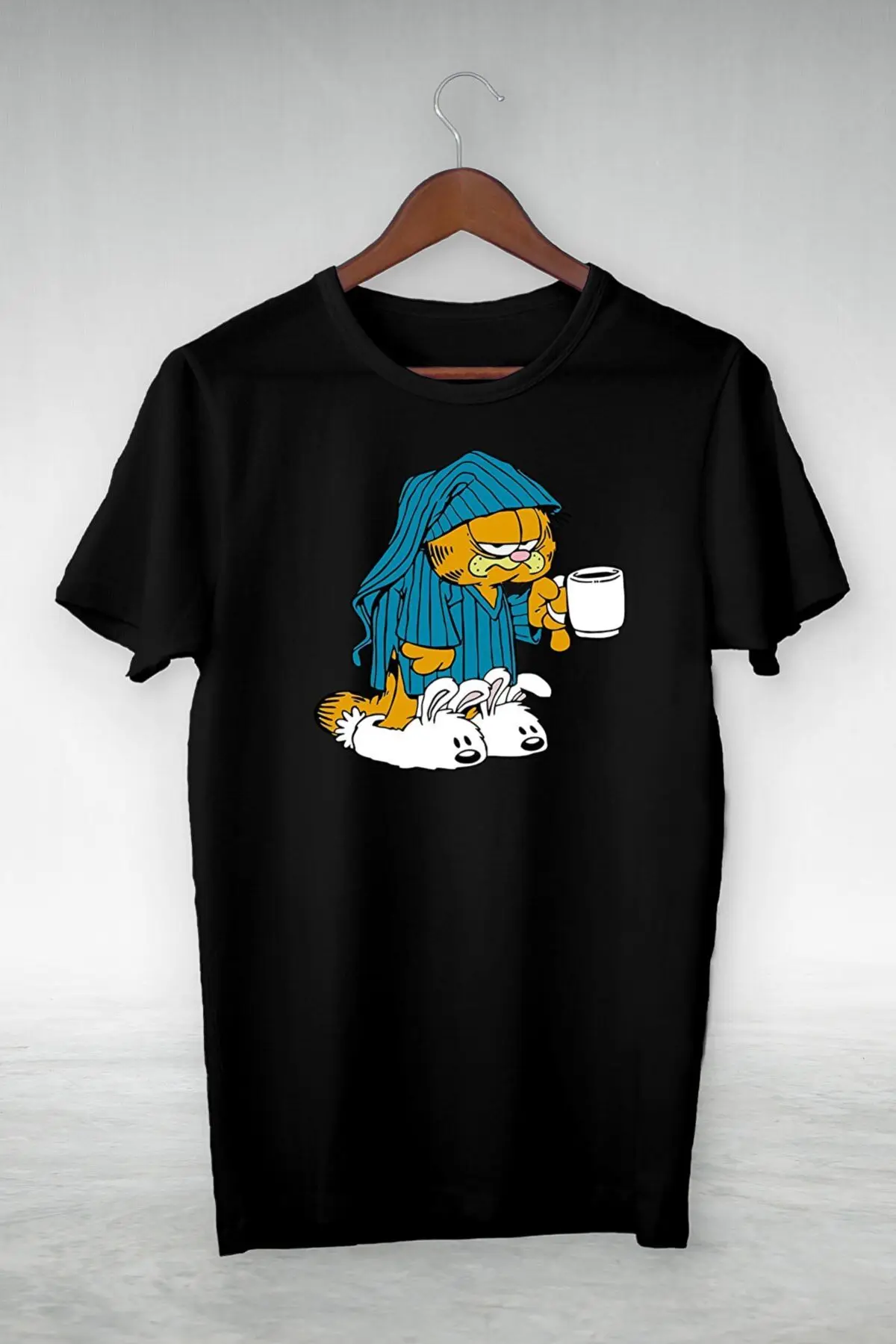 BeOriginal Sleeping Garfield Illustration Drawing 100 cotton Oversize t-shirt