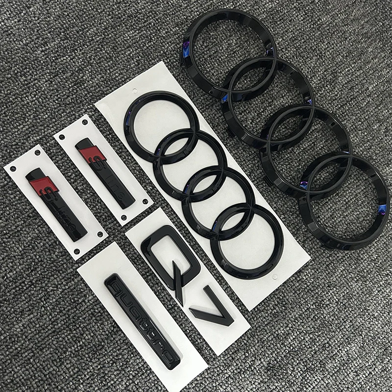 2 шт. 4 кольца с логотипом черный АБС-пластик эмблема переднего гриля значок на