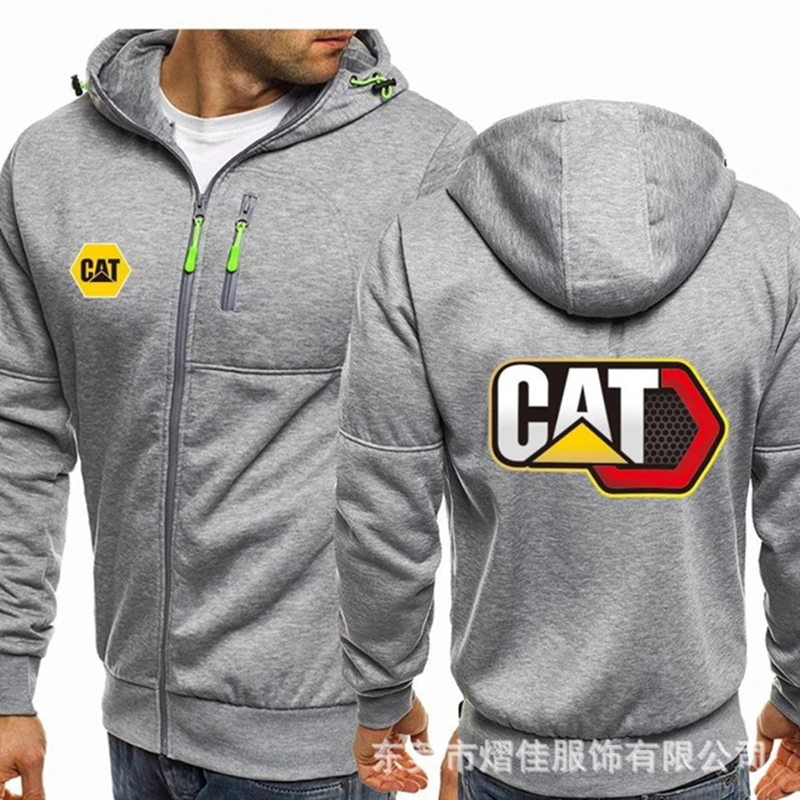 

Новинка, модная мужская Весенняя толстовка с капюшоном в виде кошки, хлопковая повседневная мужская толстовка на молнии