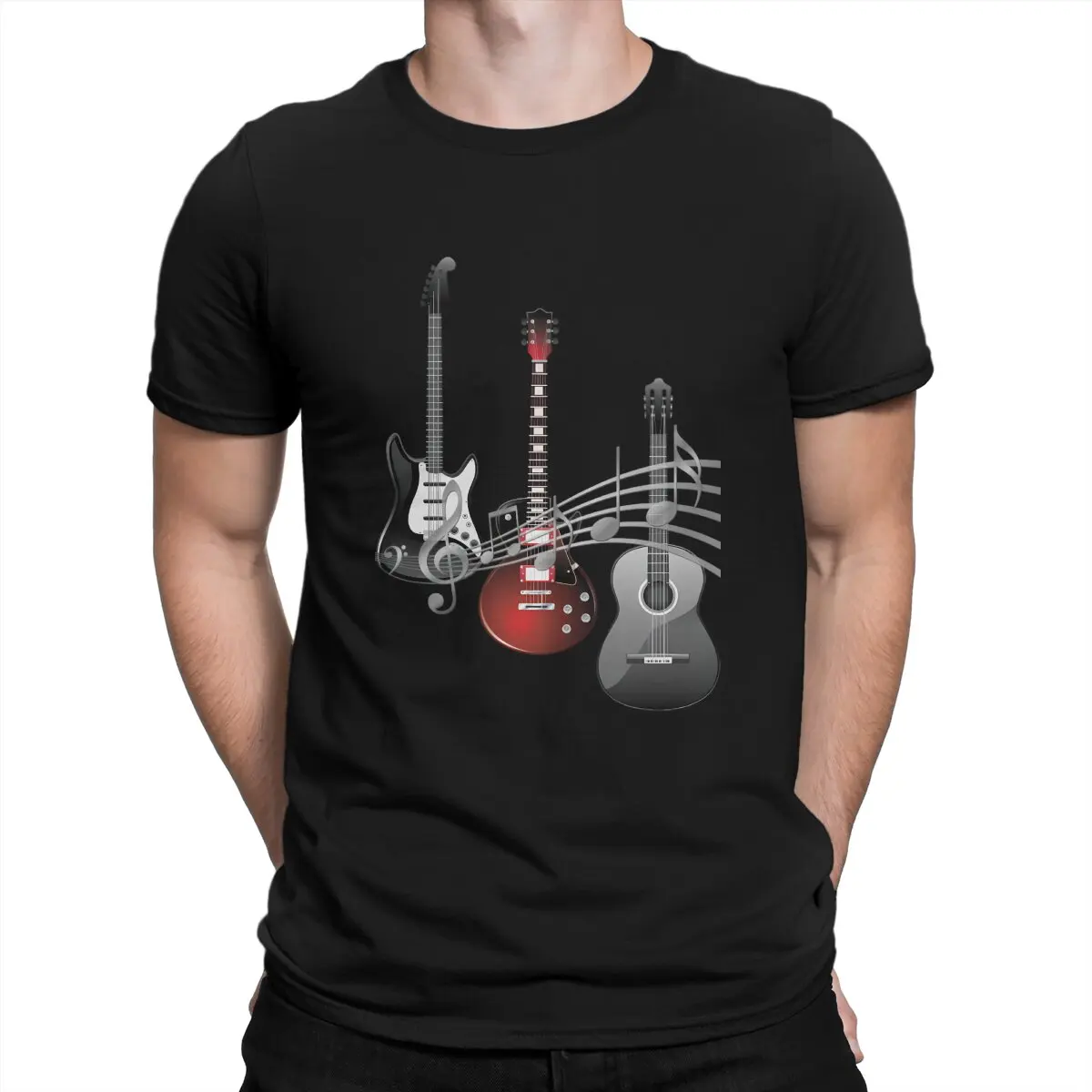 

Men's Guitarist T Shirts Guitar Rock Pure Cotton Clothes Novelty Short Sleeve Crew Neck Tee Shirt Printing T-Shirt