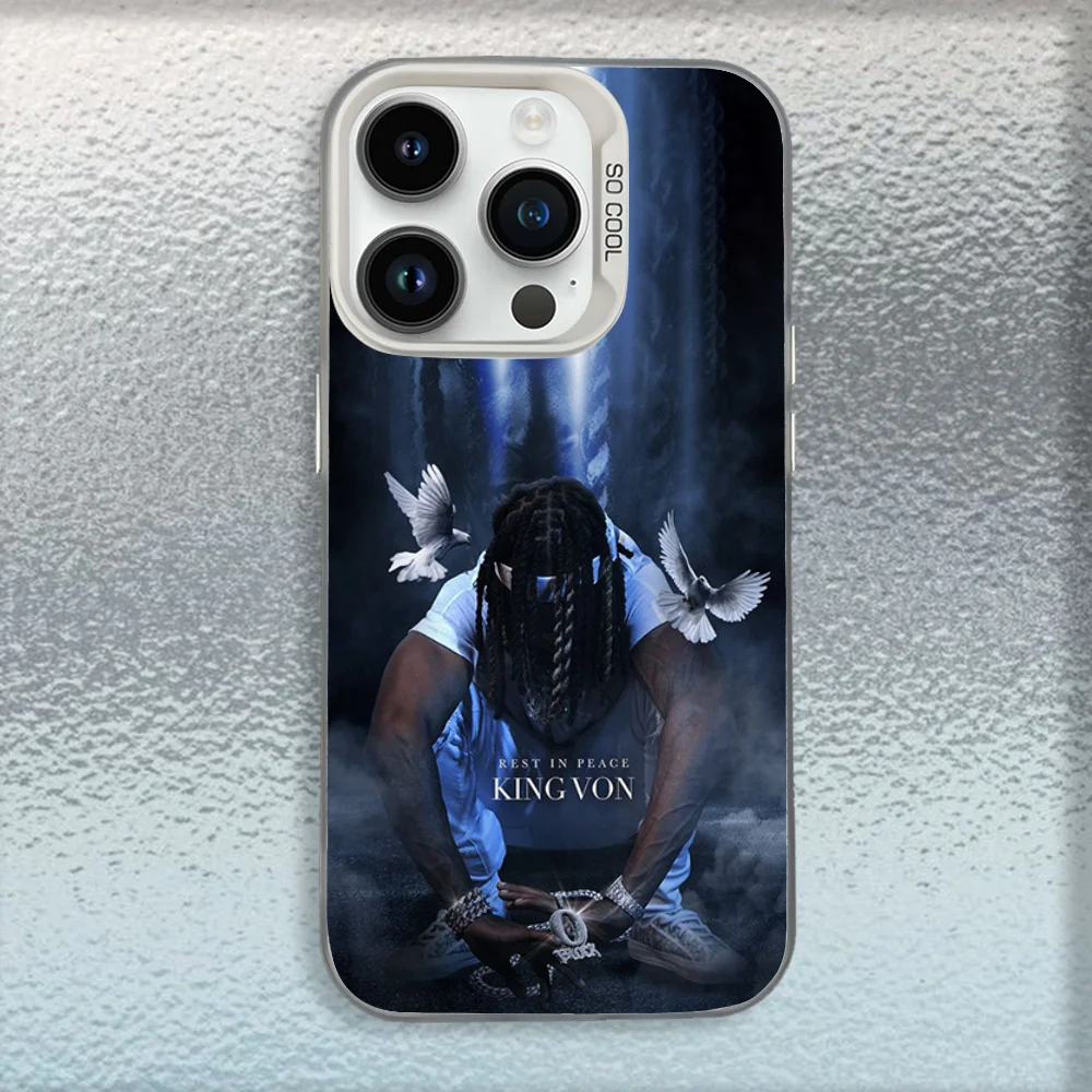 Чехол для телефона Raper K-King Von для iPhone 16,15,14,13,12,11, Mini, Pro,MAX, белый матовый противоударный чехол (art.: 3920cd779059b) - 3920cd779059b