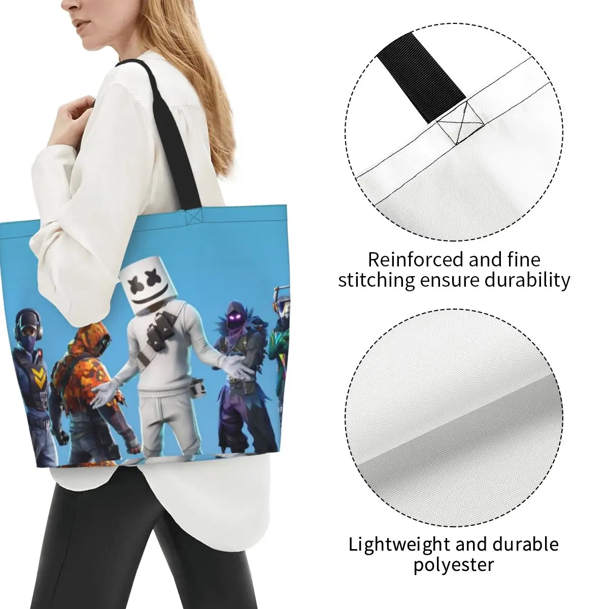 F-Fortnite Сумка-шоппер Женская сумка через плечо Повседневные женские сумки-тоут