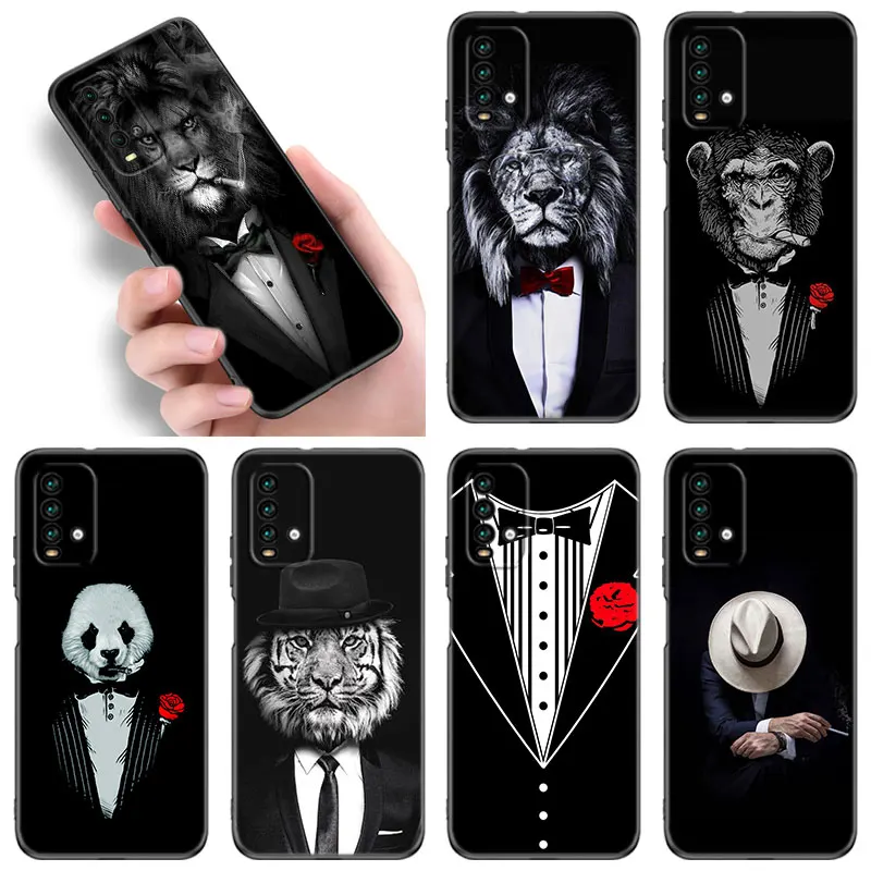 Man Suit Shirt Tie Phone Case For Xiaomi Redmi Note 5 6 9T K20 K40 K50 Pro 7A 8A 9A 9C 9i 10A 10C A1 S2 Soft TPU Black Cover