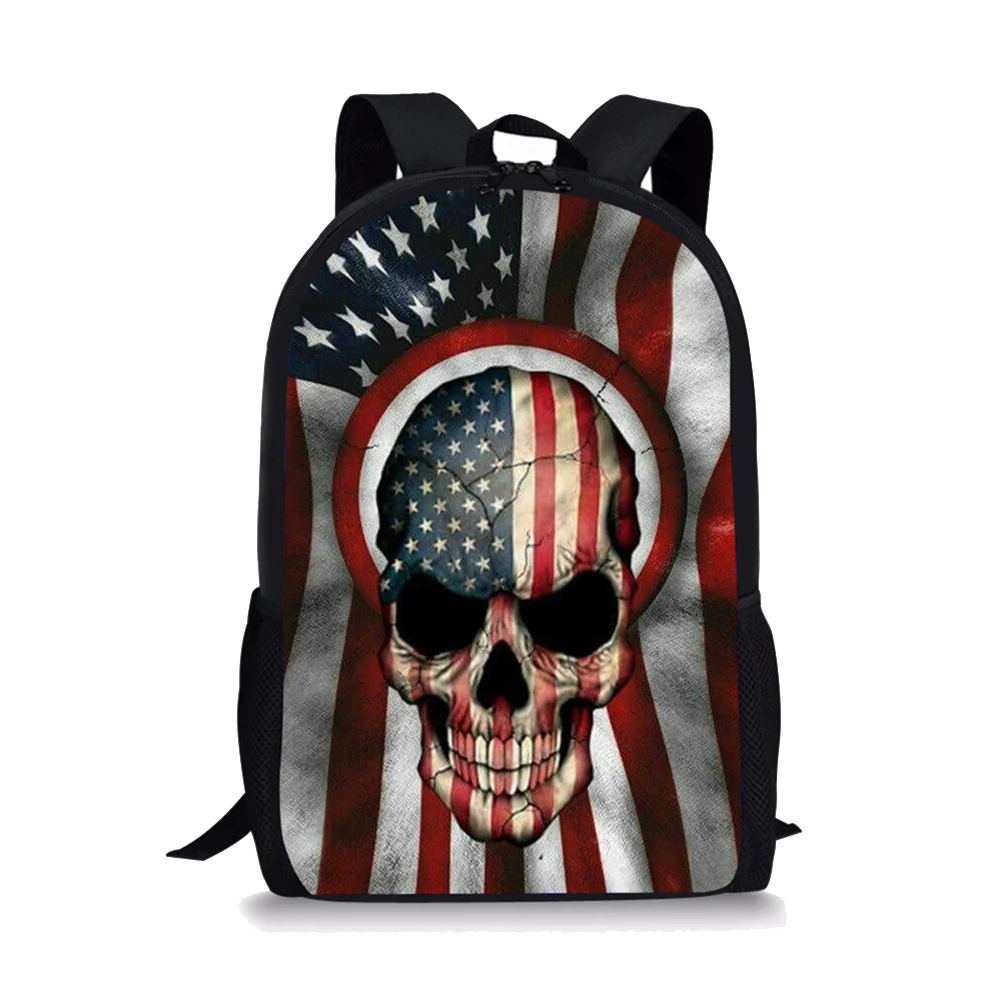 Skull Element Printing Pattern School Backpacks Personalized Kids Daypack New Design Rucksack for Teenager