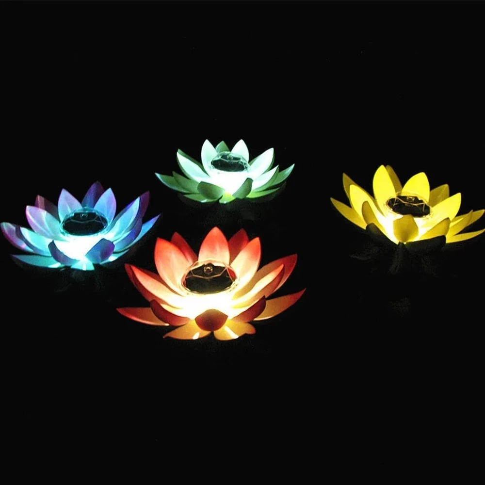 Solar Led Lotus Flower SolarLight Outdoor Pond Pool Outdoor Lighting Swimming Pool Lamp New Year Christmas Garden Decoration