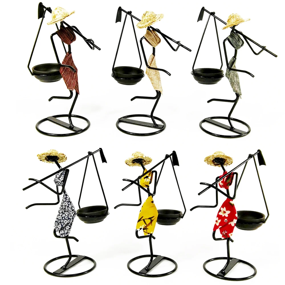 

Искусственный подсвечник с рисунком, искусственная + хлопковая льняная декоративная модель в пасторальном стиле различных форм