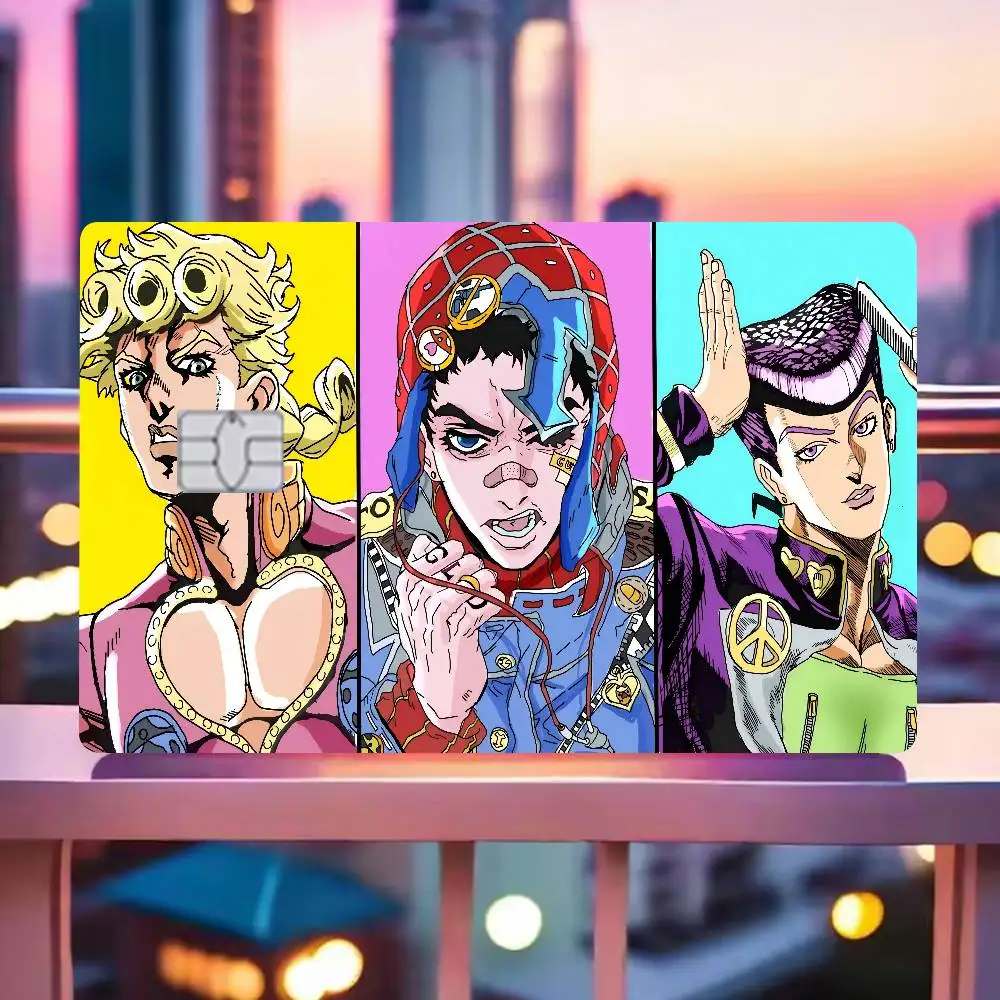 Фото Аниме JoJo Bizarre Adventure Game Film Cover Наклейка Чехол для маленького чипа Кредитная дебетовая карта Передняя сторона 1 комплект из 4 шт. №3
