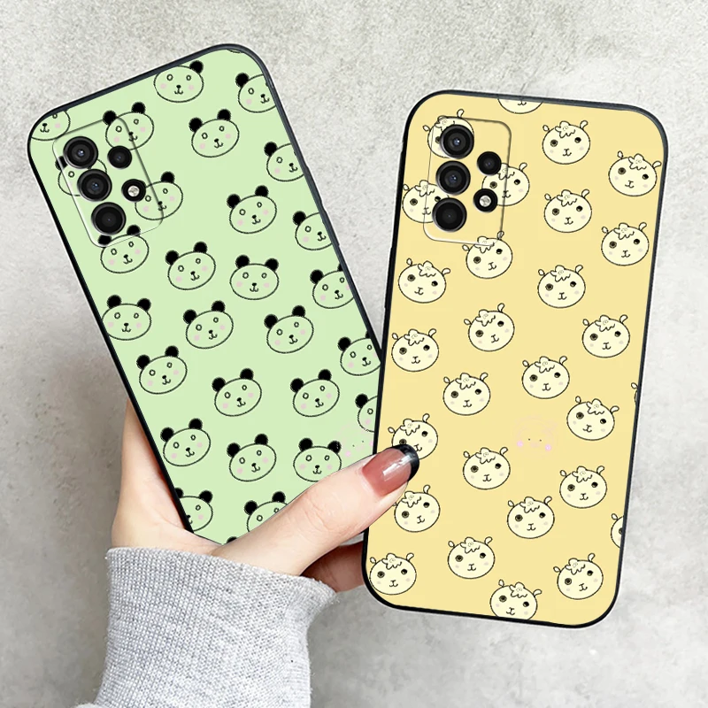 

Cartoon Bear Panda Phone Case For Samsung Galaxy S8 S9 S10 Plus S10E S10 Lite S10 5G Coque Black Carcasa Back Liquid Silicon