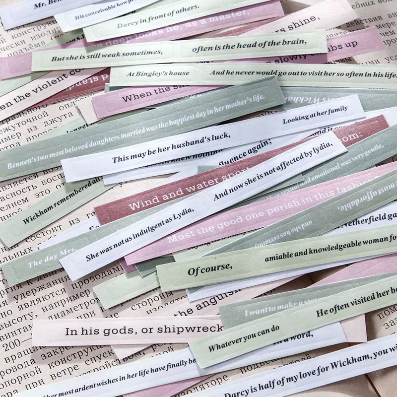 

Sheet English Poem Phrase Stickers Vintage Junk Journal Stickers Decorative Scrapbooking Stickers Diary Album Stickers Lable