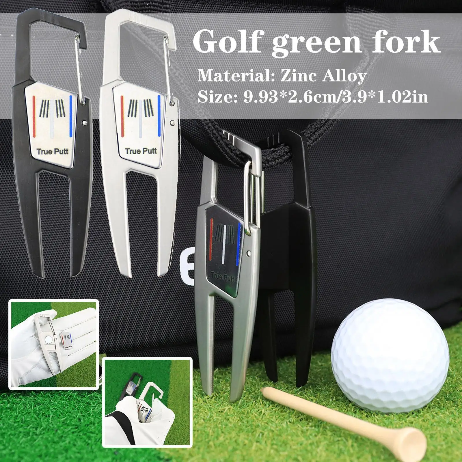 

Golf Repair Tool Zinc Alloy Magnetic Golf Green Fork Golf Gift Putt Parter Accessories For Golfer L2s4