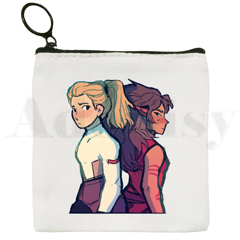 Adora Catra Love She Ra And Catra Cartoon Artwork Coin Purse Storage Small Bag Card Bag Key Bag Coin Clutch Bag Zipper Key Bag