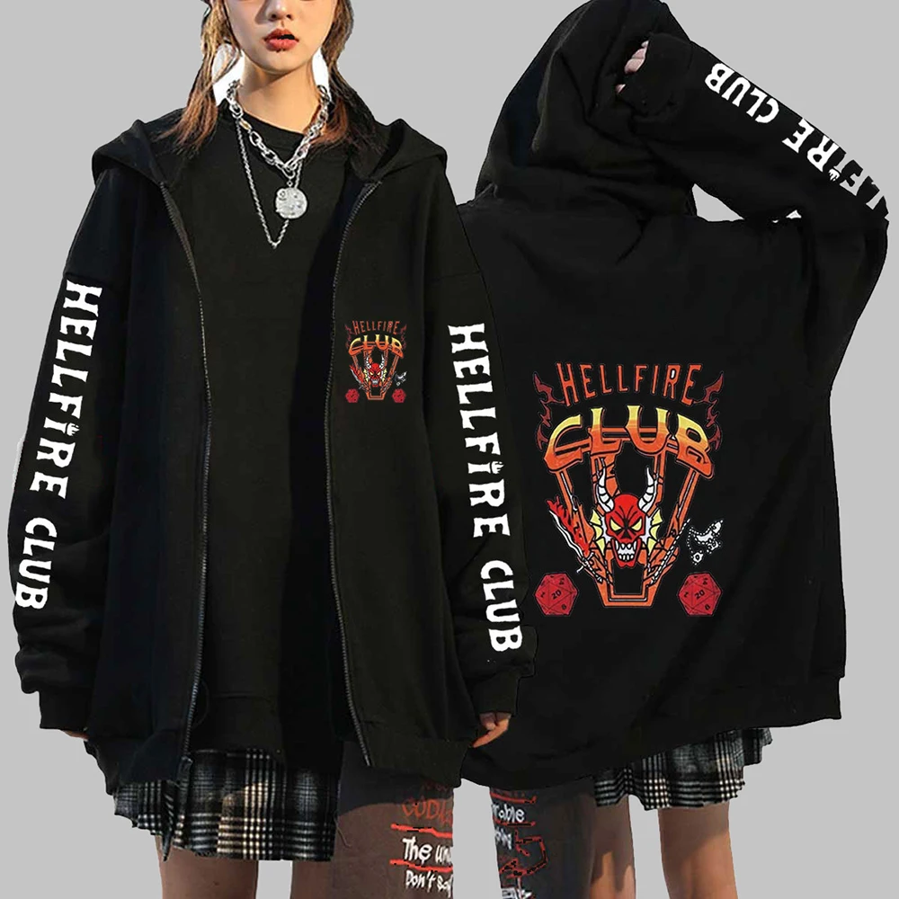

Stranger Things Season 4 Zipper Hoodie Fashion Print Hoody Casual Men's Sweatshirt Jackets Funny Harajuku Plus Size Sportswears