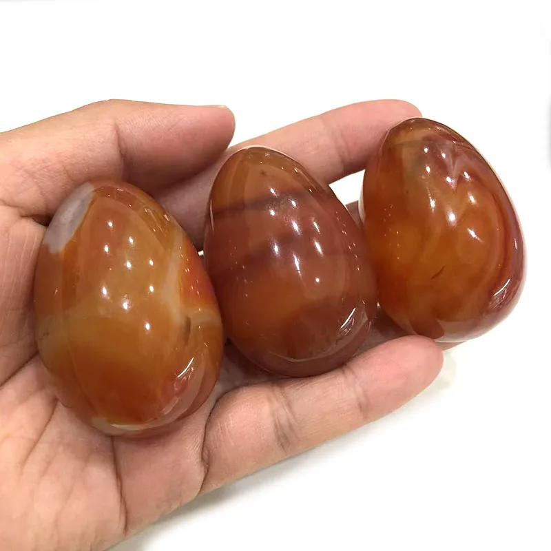 

Free Shipping !!! 1 / 2 / 3 Pcs 1.9 Inches Heated Color Natural Agate Crystal Egg