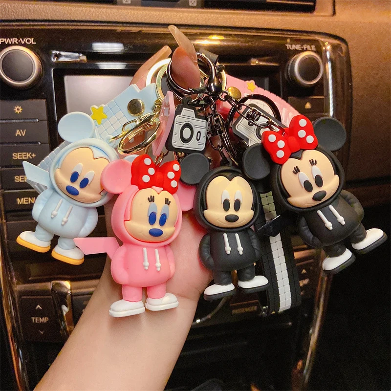 

Free Shipping Cute Mickey Minnie Disney Key Chain Sculptures & Figurines Kawaii Bags Hangings Kids Room Decoration Birthday Gift