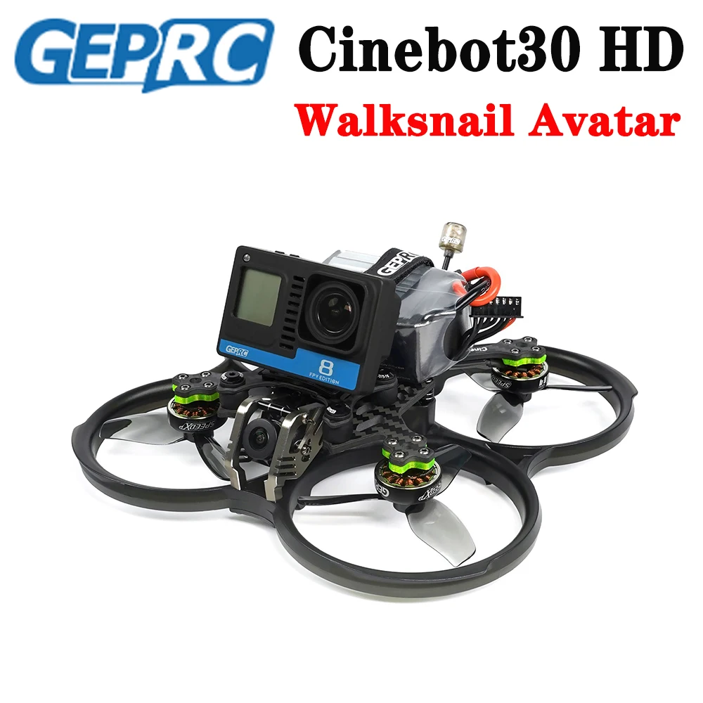 

GEPRC Новый Cinebot30 HD Walksnail Avatar HD 3 дюйма 4S 6S FPV Дрон ELRS 2,4G/TBS NanoRX с системой Caddx Vista FPV