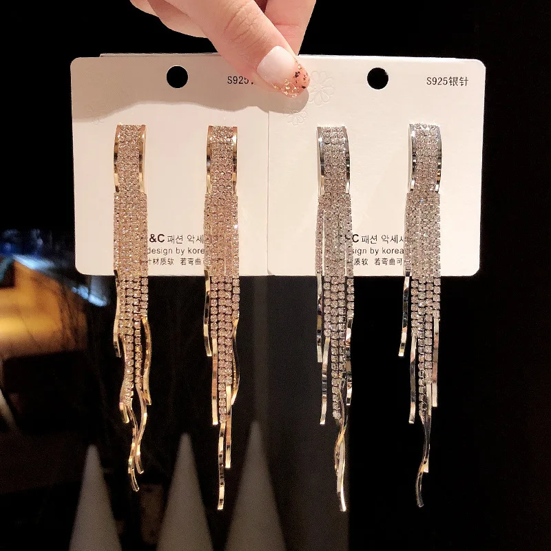 

Personalized Design Long Tassel Stud Earrings for Women Girls Korean Elegant Fashion Party Jewelry Gifts Vintage Geometric