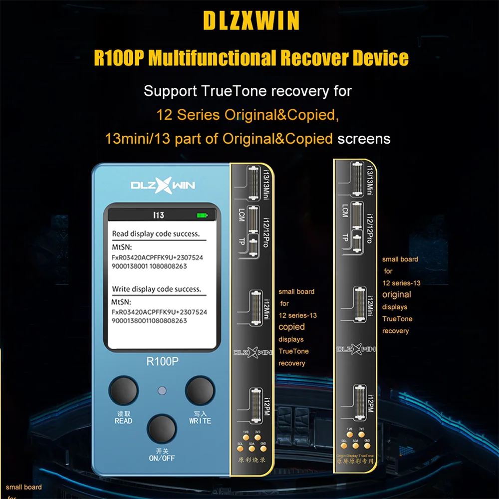 

Программатор тона DL R100P для iPhone 12 13 Pro Max Mini, оригинальная копия экрана, восстановление, Поддержка оригинального цвета iPhone 7-13