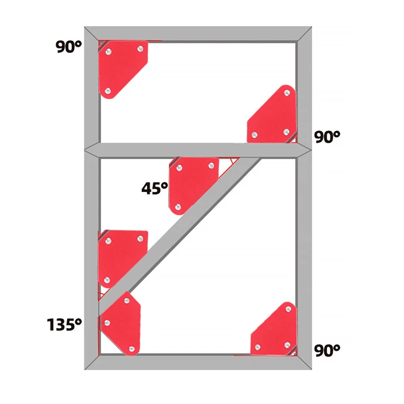 

4pcs Welding Positioner Multi Degrees Soldering Locator 45/90/135 Degrees Welding Holder Tools Welding Magnet Holder Set