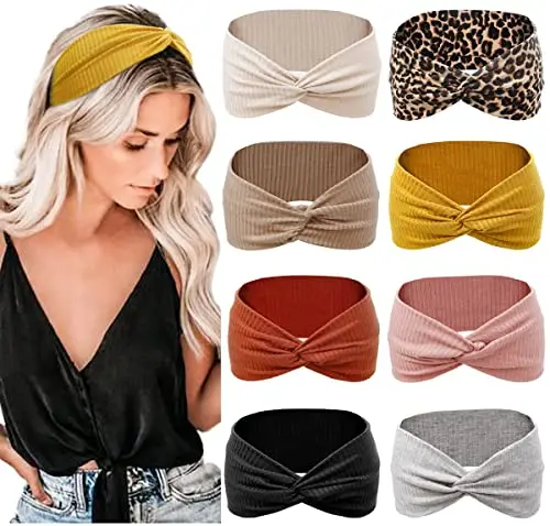 

Cotton Women Headband Turban Solid Color Girls Knot Hairband Hair Accessories Twisted Ladies Makeup Elastic Hair Bands Headwrap