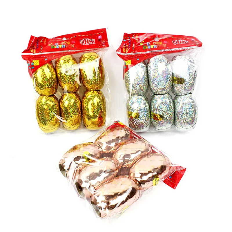 

6PCS/Pack Various Colors Available Rope Laser Colorful Reflective Ribbon Rugby Balloon Home Wedding Birthday Party Decorations