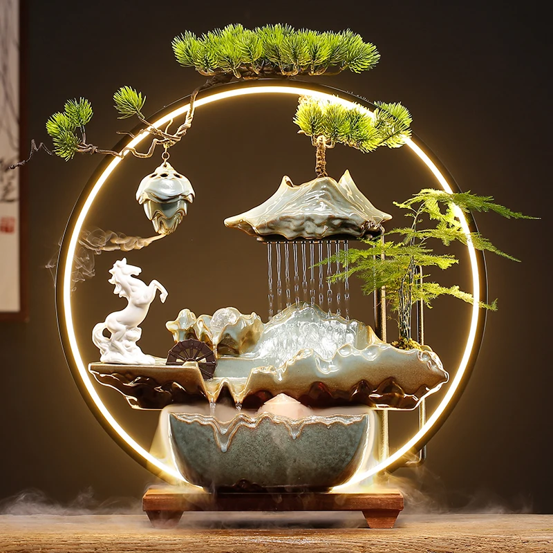 

Creative Fortune Flowing Water Ornaments Self-Circulating Fountain Office Home Living Room Table Decoration Housewarming