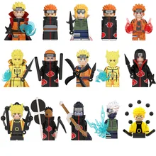 Anime Naruto Building Blocks Sasuke Kakashi Madara Zetsu Might Guy Rock Lee Mini Action Toy Figures Assemble Bricks Toys Gifts