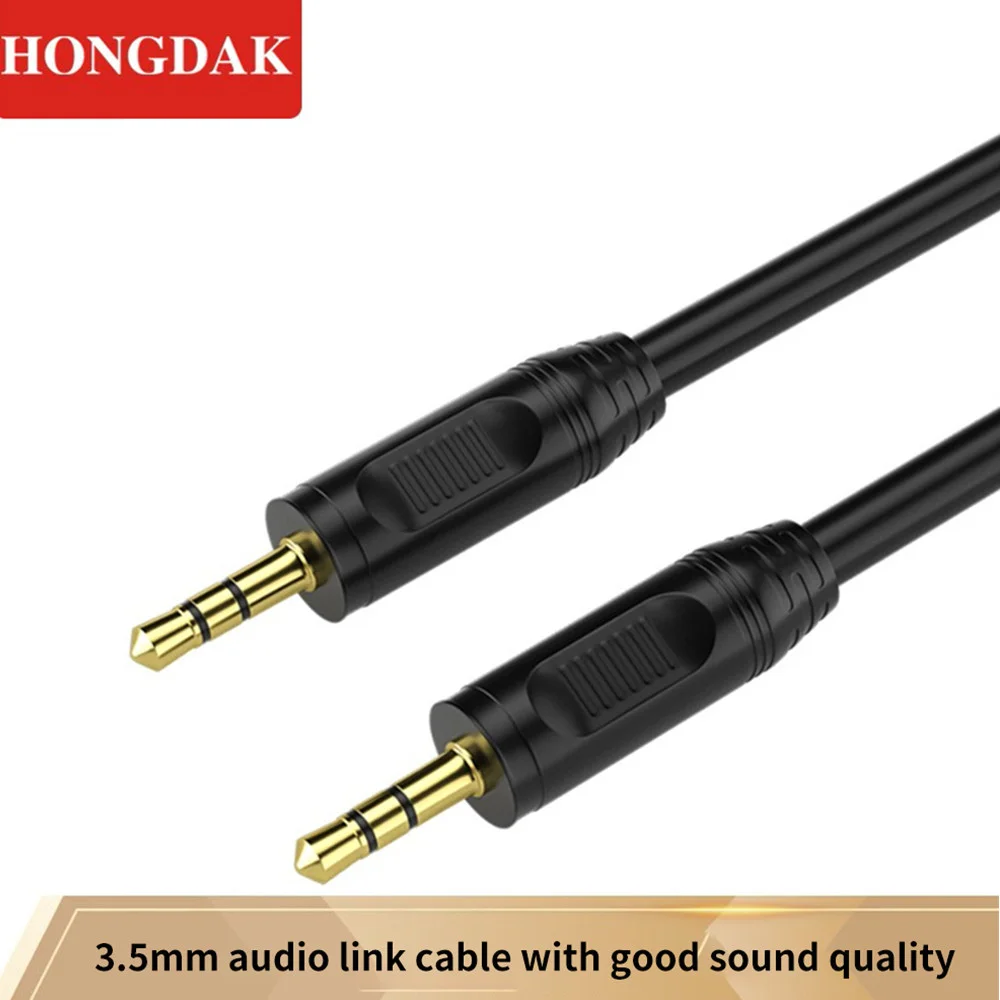 Аудиокабель-удлинитель со штекером 3 5 мм на штекер аудиокабель с золотым для
