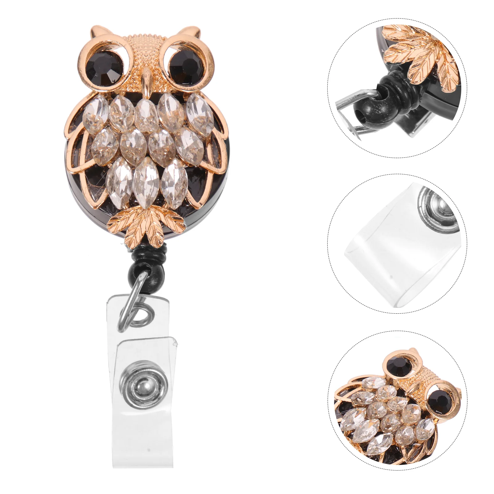 

Nurse Badge Reel Retractable Reusable Holders Alligator Clip Elegant Clips Telescopic Buckles Metal Decorative Owl Stand