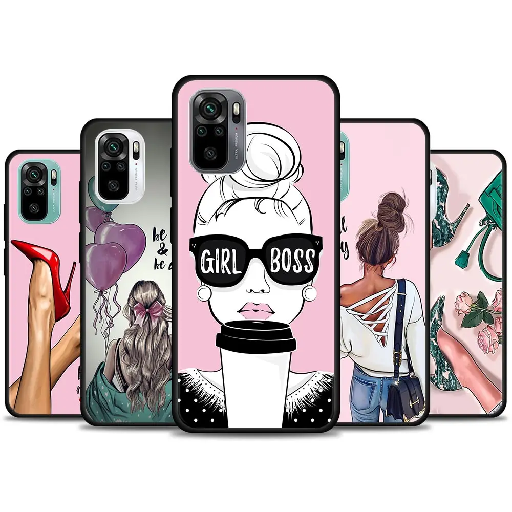 

Paris Girl Summer Legs Travel Relax Beach Phone Case for Redmi 10 9 9A 9C 9i K20 K30 K40 Plus Note 10 Pro 11 Pro Soft Silicone