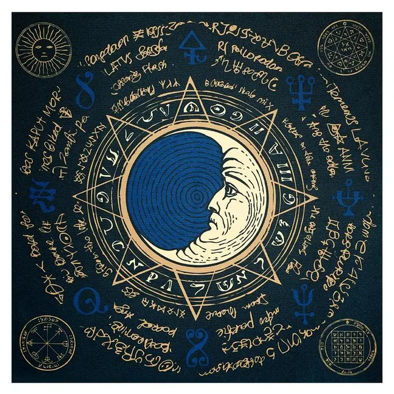

Celestial Moon Tarot Tablecloth 60x60cm Altar Cloth For Spread Tarot Reading Cloth Witchy Home Decor Square Shape Divination